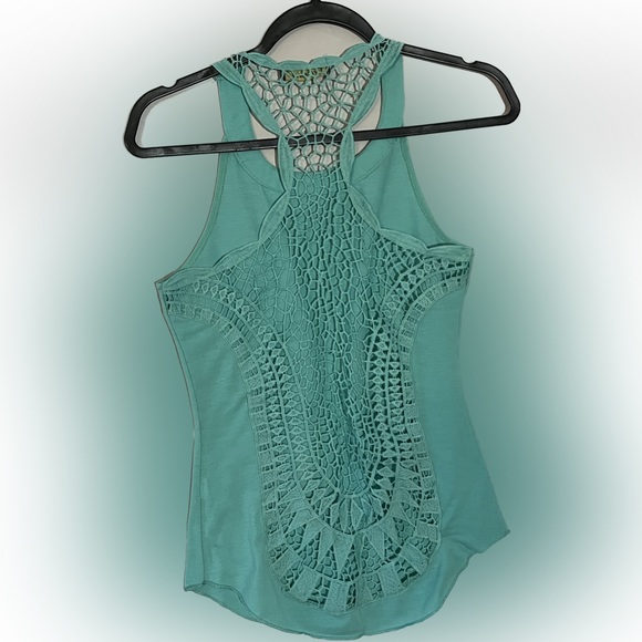 Tops - High Neck Lace Cut Out Tank